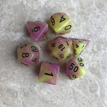 Load image into Gallery viewer, A set of 7 two-color luminous digital dice