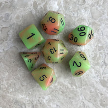 Load image into Gallery viewer, A set of 7 two-color luminous digital dice
