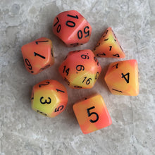 Load image into Gallery viewer, A set of 7 two-color luminous digital dice