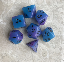Load image into Gallery viewer, A set of 7 two-color luminous digital dice