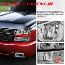 Load image into Gallery viewer, FOR 200 -2006 CHEVY SILVERADO 1500 2500 BLACK HOUSING AMBER SIDE HEADLIGHTS LAMP