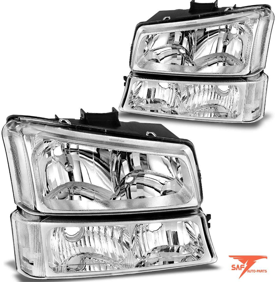 FOR 200 -2006 CHEVY SILVERADO 1500 2500 BLACK HOUSING AMBER SIDE HEADLIGHTS LAMP